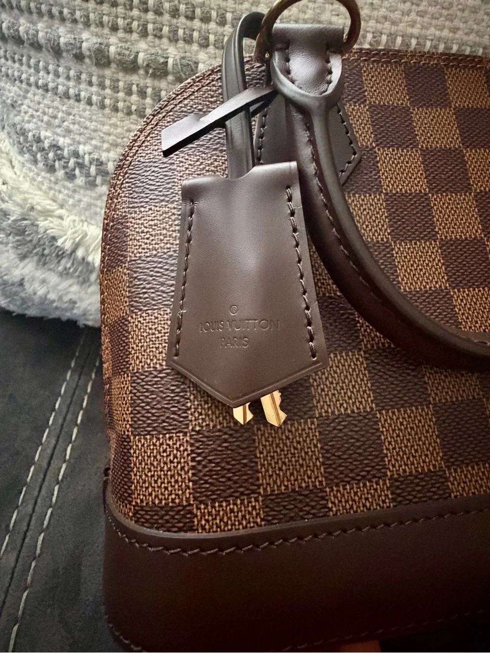Louis Vuitton Damier Ebene Alma BB Satchel - Brown